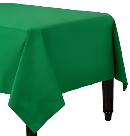 Karrma 4x Paper Disposable Table Cover Green 90x90cm - Tablecloth for Indoor or Outdoor - All Occasion Baby Shower, Wedding, Birthday, Christmas, Halloween, Easter Party Decorations