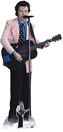 Star Cutouts CS1026 Harry Styles Pink Jacket Lifesize Cardboard Cutout with Mini – Pop Icon Display, Party Decoration & Fan Gift