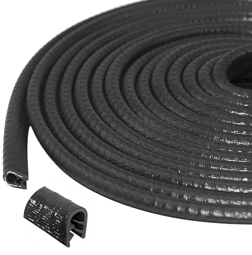 Universal Car Door Edge Protector Strips 10m U Shape Rubber Edge guard Trim Strip Weather Stripping for most Car Mental Edges (black)