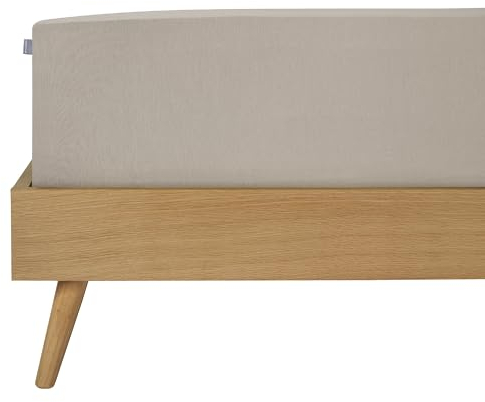 Schiesser Jersey Elasthan Spannbettlaken Elli | 97% Baumwolle aus nachhaltiger Produktion | für Matratzen 140x200cm bis 160x220cm | Matratzenhöhe bis 30cm | Helltaupe