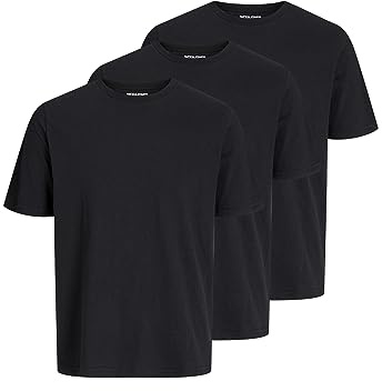JACK & JONES Male T-Shirt 3er-Pack Einfarbig T-Shirt