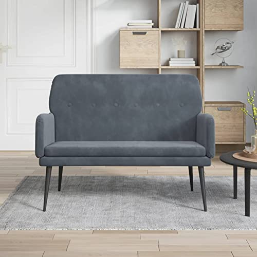 Tidyard Sitzbank Flurbank Polsterbank Esszimmerbank Multifunktionsbank Bank Stuhl Moderne Möbel für Esszimmer Schlafzimmer Flur, Dunkelgrau 108x79x79 cm Samt