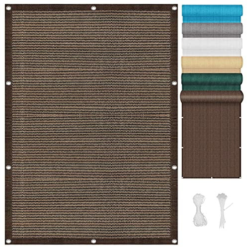 Sunsegel Rechteckig Atmungsaktive 3 x 8 m Schnelltrocknend HDPE-Material Garden Schattiernetz Leicht Und Haltbarkeit für Balkon Terrasse Garten Outdoor, Braun