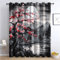 THYUNQ Vorhänge Japanische Motiv, Vorhang Blickdicht Verdunklungsvorhänge Thermovorhang mit Ösen, Gardinen Wohnzimmer Schlafzimmer Fenster, 2er Set Curtains, H 220 x B 140 cm