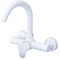 Grifo De Pared Para Lavabo Grifo De Pared Blanco De Acero Inoxidable 304 Lavabo Frío Y Caliente Lavabo De Cocina Para Balcón Lavabo Plegable Universal Estilo Curvo