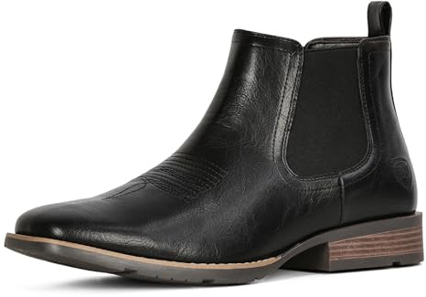 IUV Botas Vaqueras Para Hombre, Vaqueras, Occidentales, Informales, Sin Cordones, Chelsea Negro, 44 EU