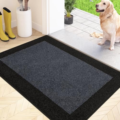 FCSDETAIL Dirt Trapper Indoor Door Mat 60 x 90 cm, Non-slip Entrance Rug, Machine Washable Dog Doormat, Inside Floor Mat for Entryway, Muddy Shoes & Paws