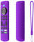Silicone Remote Cover for All New Fire Stick 4K Max 2023, Silicone Case Compatible with Fire TV Stick 4k Max 2nd Gen, Toshiba/Insignia NS-RCFNA-21 Silicone Sleeve with Lanyard (Purple)
