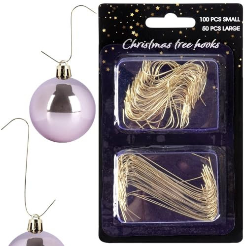 Aufhänger für Weihnachtskugeln Kugelaufhänger Haken für Tannenbaumkugeln goldfarben 4/6 cm 150 STK.