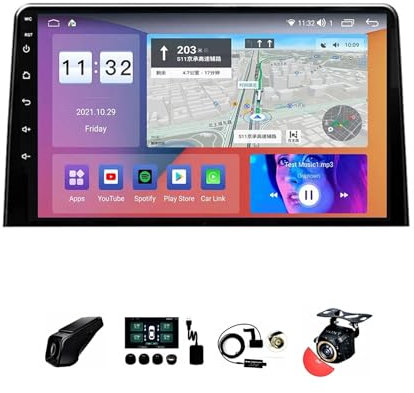 10 Pollici Doppio Din Android 12 Autoradio ,per Citroen Berlingo 2019 / Peugeot Partner/Rifter 2020 / Opel Combo ,con Car Play Telecamera Posteriore Comandi al volante Bluetooth GPS FM Radio ( Size :