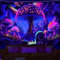 Alishomtll Schwarzlicht Pilz Wandteppich UV Mondphase Pilz Wandteppich, Fluoreszierende Botanische Sternennacht Wandtuch, Schlafzimmer Schlafsaal Wohnzimmer Ästhetische Wandbehang 210x150cm