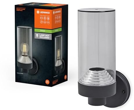 LEDVANCE ENDURA CLASSIC AMBER WALL Außenleuchte, Wandleuchte, dunkelgrau, Aluminium, schnelle & einfache Installation, IP44 Schutzklasse, flexible Anwendung im Außenbereich