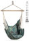 VonHaus Hanging Chair Outdoor with Attachments – Leaf Print Garden Swing Seat & Hammock Chair, 1 Seater Rope Tropical Style Jungle Print Portable Garden Seat for Garden, Patio & Terrace