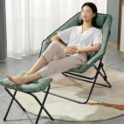 WSMYGS Schaukelstuhl-Stuhl mit Fußstützen-Set, Liege-Glider-Rocker-Lounge-Sessel mit Fußhocker, Metallgestell, für Wohnzimmer, Schlafzimmer,