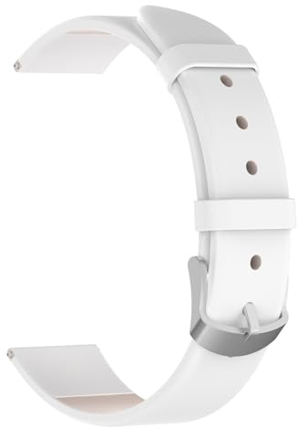 Lederarmband Kompatibel mit Fossil Stella Gen 6 Hybrid/Carlie Armbänder Leder Ersatzarmband Verstellbare Uhrenarmband für Fossil Stella Gen 6 Hybrid/Carlie Smartwatch, Damen Herren, Weiß