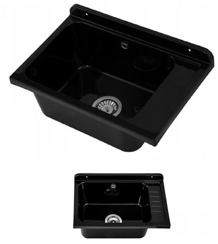 Lavandino esterno giardino garage cantina lavanderia officina (nero)