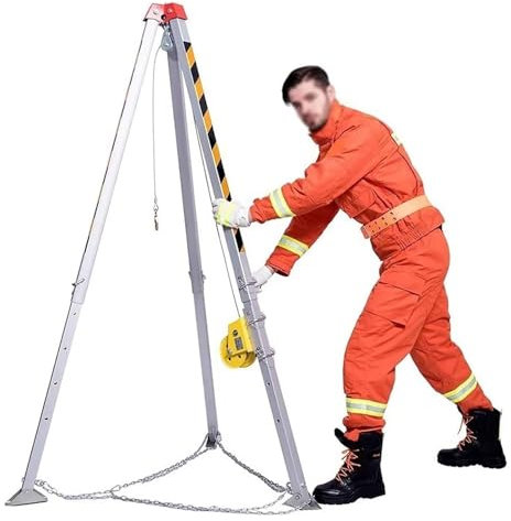 Rettungsstativ Feuerwehr-Rettungsstativ, Notfall-Stativsatz für beengte Räume mit 1200-1800-2600-Pfund-Winde, faltbares Rettungs-Sicherheitsstativ-Hebezeug für Zugang Kanalisationsschachttunneln(1200L