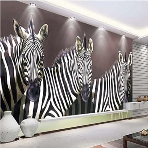 XLMING Huile Sur Toile Peinte À La Main, Zèbre Noir Et Blanc Papier Peint 3D Intissé Salon Canapé Chambre À Coucher Salle Manger Intérieure Murale-150cm×105cm