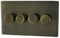 Screwless Antique Brass LED Dimmer Switch (4 Gang) - LAB524