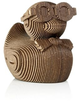 EWA Eco-Wood-Art - 3D-Holzpuzzle für Jugendliche und Erwachsene, 14+ - MÜNZBANK: Ente - DIY-Bausatz, Selbstmontage, kein Kleber erforderlich - 112 Stück