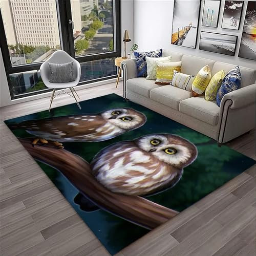 Kinderteppich Tier Eule - Kurzflor Teppich Kinderzimmer Spielteppich Antiallergen Und Extra Weich - Babyzimmer Teppiche Für Junge Und Mädchen Babyteppich 200 X 300 cm -1N1C6Y4C1B