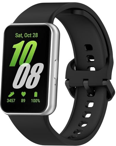 Garmcool Cinturino Compatibile per Samsung Galaxy Fit 3 Cinturini Nero Regolabile Sportivo Ricambio Braccialetto Smartwatch per Galaxy Fit 3 SM-R390 (nessun Tracker)