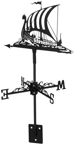 POPETPOP Girouette Forme De Voilier Indicateur De Direction Vent pour Décoration De Jardin Terrasse Et Extérieur