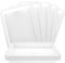 MIVIDE 15 bandejas artificiales de plástico blanco, bandeja para servir, rectangular, 34,5 x 25,3 x 3,2 cm, bandeja de plástico reutilizable, grande, para café, bar, fiestas, cocinas, color blanco