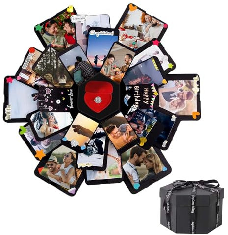 DIY Explosion Überraschungs Box handgemachteLiebe Speicher Scrapbooking Geschenk, für Weihnachten Geburtstag Jubiläum Valentinstag Hochzeitsgeschenk