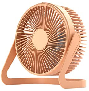Wdfnexalai Rotating USB Desk Fan Portable Nightstand Tabletop Cooling Device Quiet Operation Work Office Dorm RV Truck Personal Supplies Orange