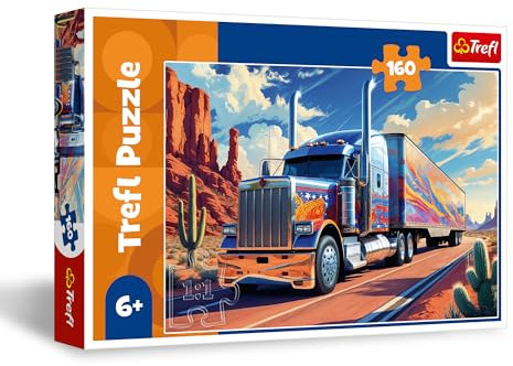 Trefl - LKW auf der Straße - Puzzle 160 Teile - Buntes Puzzle mit einem Truck, kreative Unterhaltung, Spaß für Kinder ab 6 Jahren