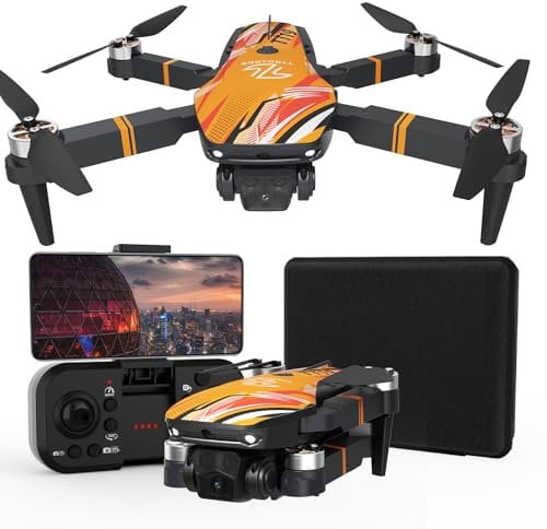 TTROARDS TT19 Mini Drone with Camera for Kids, 4K HD Camera 270° Obstacle Avoidance Brushless Motor Level 3 Wind Resistance, Foldable Quadcopter Drones for Beginners Gift Toy, Orange