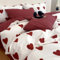 Michorinee Herz Bettwäsche 135x200 Weiß mit Roten Herzen Herzmuster Aesthetic Bettbezug Set 2 Teilig Herzchen Romantisch Mikrofaser Weich Bettwäsche-Sets mit Reißverschluss und Kissenbezüge 80x80 cm