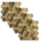 Selbstklebende Mosaikfliesen Hexagon 29x29cm – 10 Stück – PVC Aluminium Fliesenaufkleber – Küchenrückwand Wandfliesen Bad Küche – Wasserdicht, Modern, 3D Optik (Mischen)