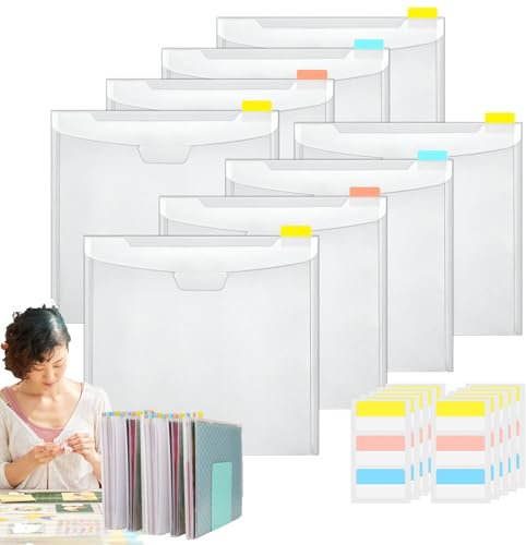 Papier-Organizer für Sammelalben, Organizer für Sammelalben, 12 x 12 cm, mit Klebestreifen, Organizer für Papier, für Album, Karton, Organizer