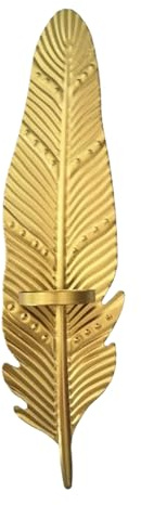 Golden Leaf Wall Sconces Candle Holders | Metal ing Wall Mounted Tealight Stand | Wrought Iron Art Decorations, for Bathroom, Living Room, Dining Room, Patio, Weddings, Events (1pcs)