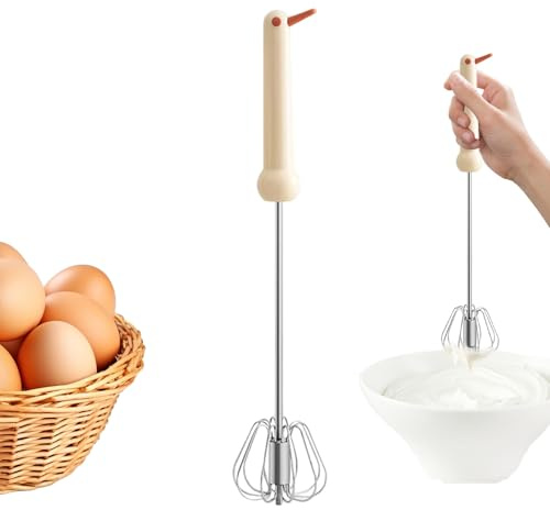 Fouet À Œufs De Cuisine - Batteur En Acier Inoxydable, Fouet Mélangeur Semi-Automatique,Pour Fouetter, Battre, Mélanger, Remuer, Cuire Des Gâteaux, Et Pour L'alimentation Et La Cuisine