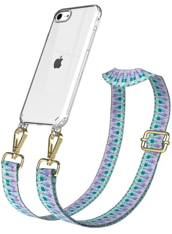 EAZY CASE Handykette - Verstellbares Taschenband kompatibel mit iPhone SE (2022/2020) / iPhone 8/7, Schulterriemen, Handykordel mit Silikon Hülle, Umhängetasche, Einhorn Gold