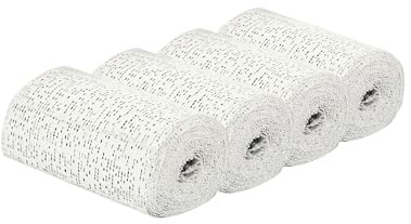 ASSISTICA Gipsbinden zum Basteln • 4er Set Gipsbinde inkl. E-Book und Schleifpapier • Schnelltrocknender 10 x 300 cm Gipsverband • Ideal für DIY wie Babybauch Abdruck während der Schwangerschaft