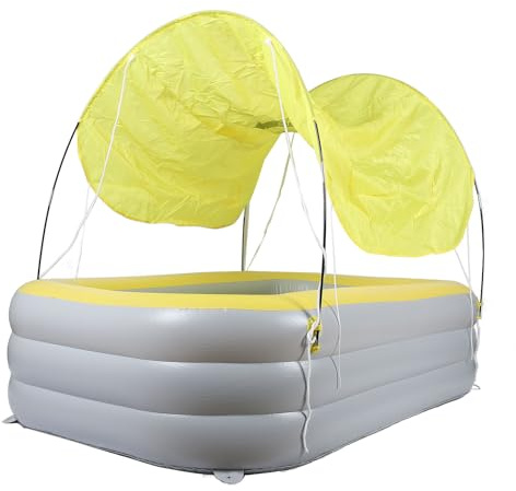 Masyrt Piscine gonflable avec auvent, 2,1 m, grande piscine gonflable, avec toboggan pour arrière-cour, extérieur, 2,1 m (jaune)