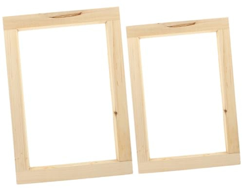 ULTECHNOVO Siebdruckrahmen mit Robustem Leichtem Rahmen 2 Stück für Selbstgemacht Siebdruck in Beige zum Basteln und Handtaschenbedrucken
