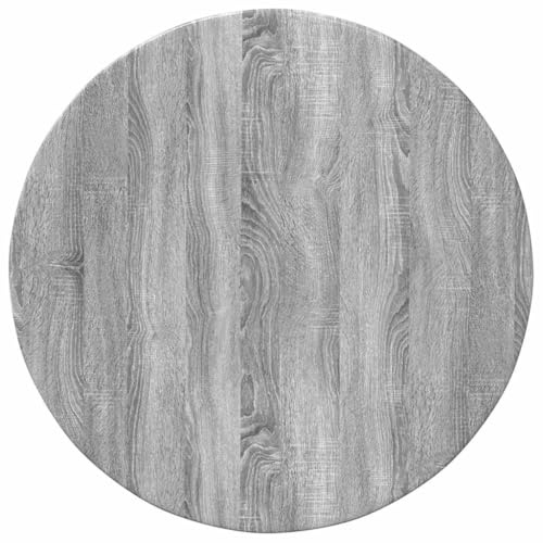 Qnhdfrt Tischplatte Grau Sonoma 60 cm rund aus Holzwerkstoff Modernes Design Robust & Langlebig für Garten Balkon Küche Esszimmer und Terrassenmöbel