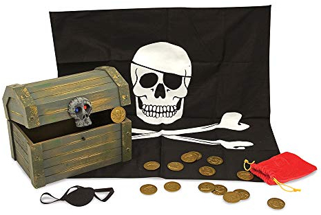 Melissa & Doug Wooden Pirate Chest Toy | Pirate Accessories for Kids | Halloween Toy | Pretend Play | 3+ | Gift for Boy or Girl