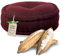 livasia Meditationskissen - Ø 45x15cm - Pouf einfarbig, Yogakissen mit Kapokfüllung, Bodenkissen Yoga und Zen Meditation, Sitzkissen für Garten und Balkon, Zafukissen handgefertigt (Rot Uni)