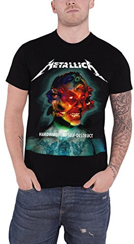 Metallica T Shirt Hardwired Album Cover band logo offiziell Herren Schwarz