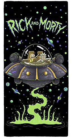 RICK AND MORTY UFO-Handtuch, Baumwolle, Mehrfarbig, 70 x 0,5 x 140 cm