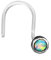 CHICNET Nostril Piercing Silber Nasenstecker Screw Ende Bioflex 0,8 mm silbern Steine | Nasenschmuck Stabdicke ca. 0,8 mm | Unisex Damen Herren Tribal Design Nasenpiercing klar transparent Opal weiß