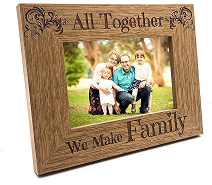 All Together We Make Family Wooden Photo Frame Gift (4 x 6 Inch)