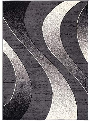 Carpeto Rugs Modern Designer Teppich - Kurzflor - Weich Teppich für Wohnzimmer, Schlafzimmer, Esszimmer - ÖKO-TEX Wohnzimmerteppich - Teppiche - dunkelgrau - 220 x 300 cm