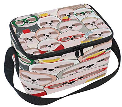 Use7 Vintage Funny Faultier Animal Isolierte Lunch Bag Tasche Cooler Lunchbox für Picknick Schule Frauen Herren Kinder